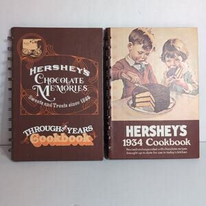 Hershey's 1934 Cookbook Revised 1971 & Hershey's Chocolate Memories 1982 Bundle